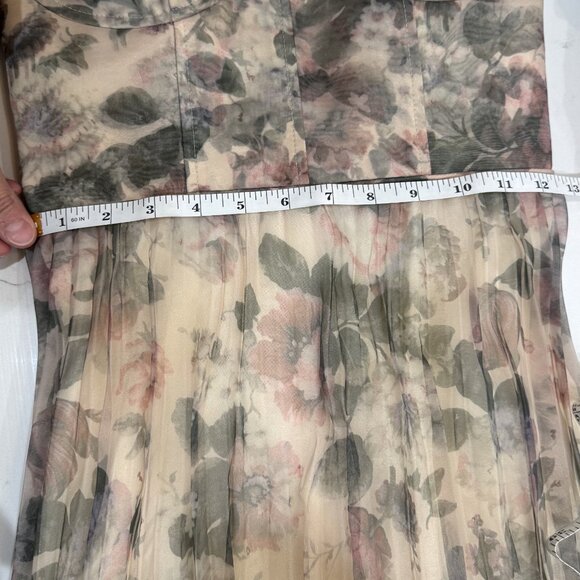 NWT Lulus Most Beautiful Day Ivory Multi Floral Print Organza Maxi Dress - Picture 9 of 9